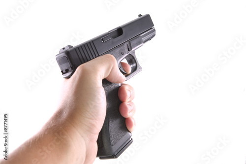 Pistol on a white background