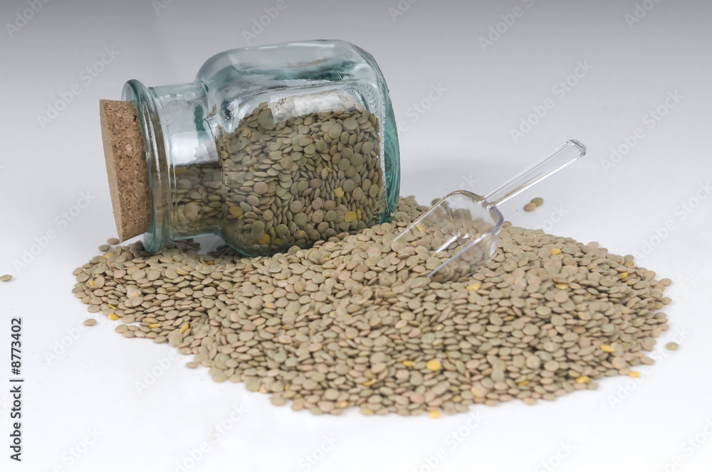 Green Lentil in Jar. Green Lentil in Jar.