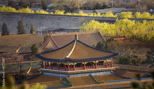 Blue Gold Pavilion Forbidden City Beijing China photo