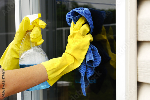 cleaning a window