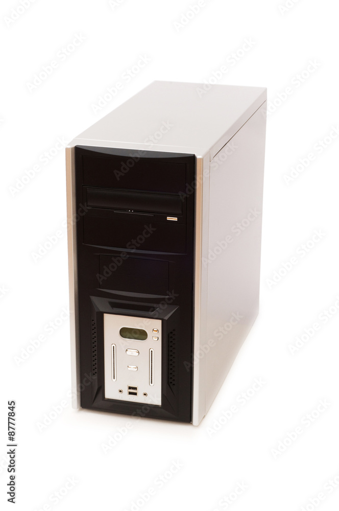Table-top computer case isolated on the white Table-top computer case isolated on the white