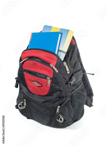 Backpack with books