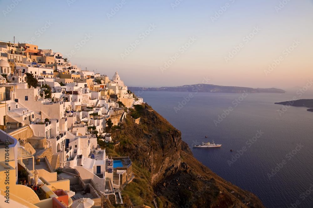 Santorini, Sunset, Fira main town, Greece