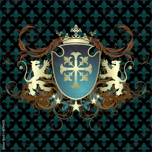Ornate heraldic shield