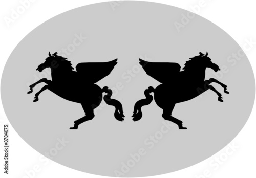 Vector Grafic Horses with Wings Emblem