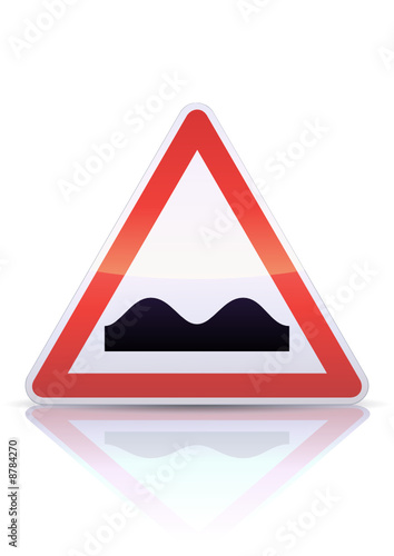 Panneau de danger cassis ou dos-d'âne (reflet métal)