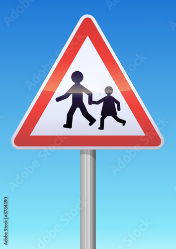 Panneau de danger endroit fréquenté par les enfants