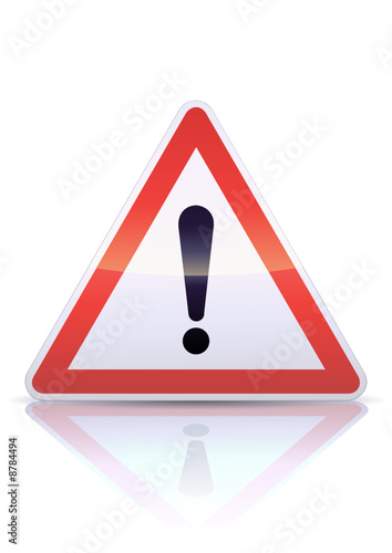 Panneau de danger général (reflet métal)
