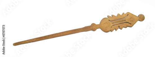 Distaff wooden carved
