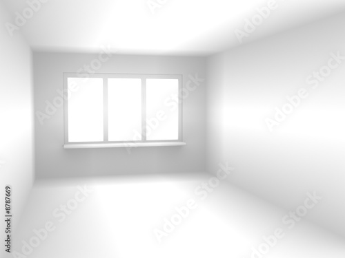 Abstract 3d room of white color