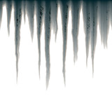 isolated icicles hanging over white