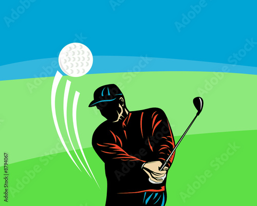 Golfer taking a swing