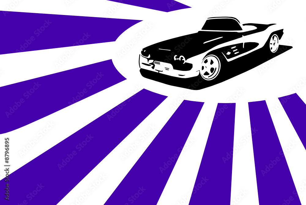 Vector Grafic Sports Cabrio driving down the road