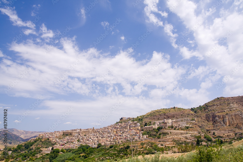 summer highland landscape in sicily