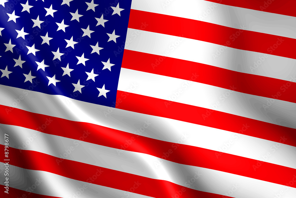 Fototapeta premium American flag waving in the wind