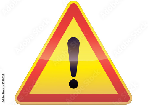 Panneau de signalisation attention danger temporaire (détouré)