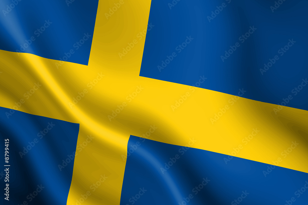 Swedish flag waving in the wind Swedish flag waving in the wind