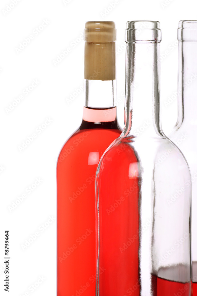 bottles of rose wine with copy space bottles of rose wine with copy space