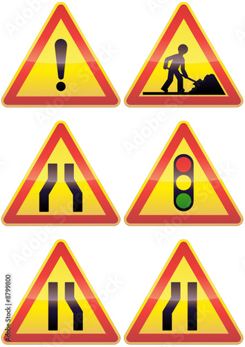 Panneaux de signalisation métal de danger temporaire (détouré)