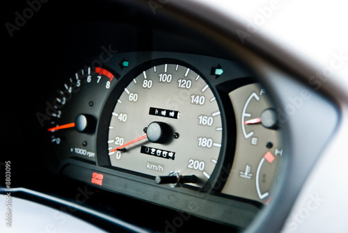 An automobile odometer photo