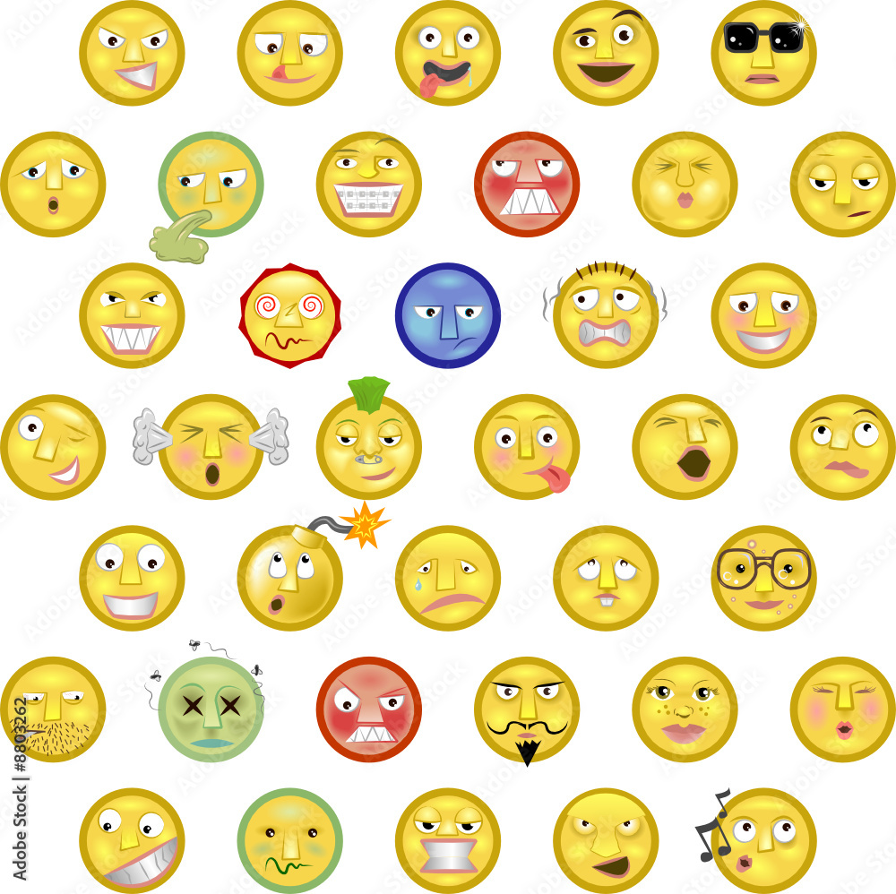 Naklejka premium Emoticons