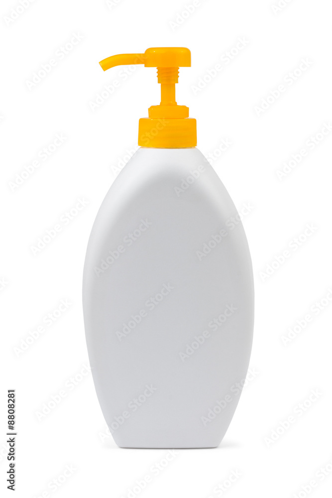White plastic bottle isolated on white background White plastic bottle isolated on white background