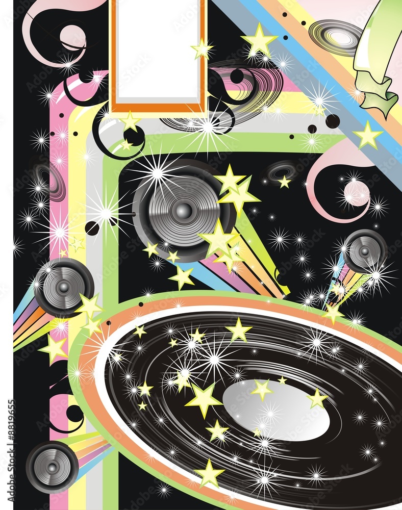 Obraz premium Disco DJ event background retro style