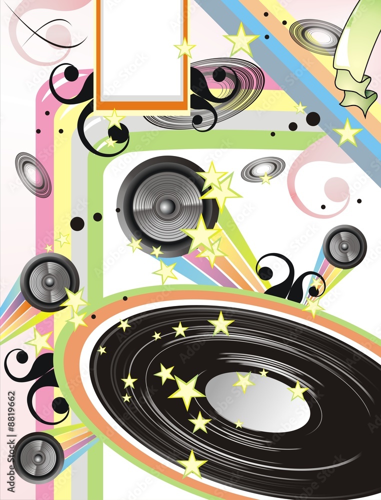 Obraz premium Disco DJ event background retro style