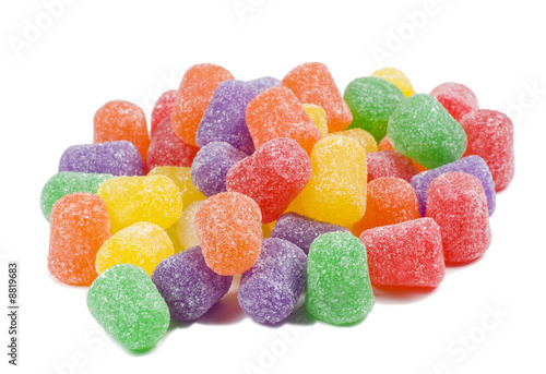 Colorful Candy Gum Drops on White Background