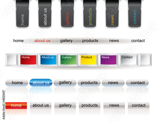 Website button bars set template