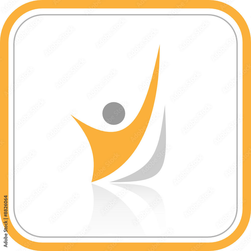 Obraz premium Vector abstract internet icon. Orange set. Simply change.