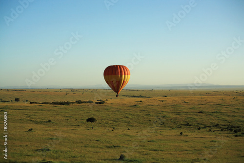 African balloon safari over Masai Mara Kenya.