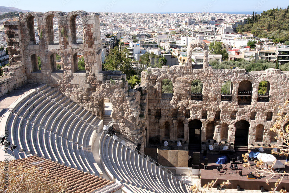 details of acropolis theater, Acropolis in Athens – Greece