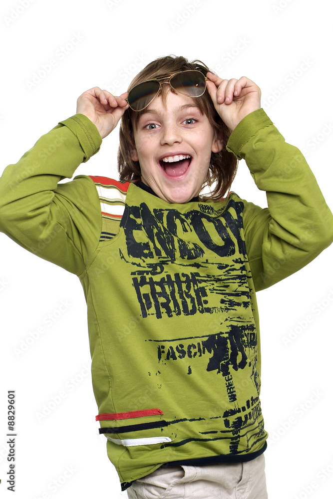 Young good looking expressive boy on white background Young good looking expressive boy on white background