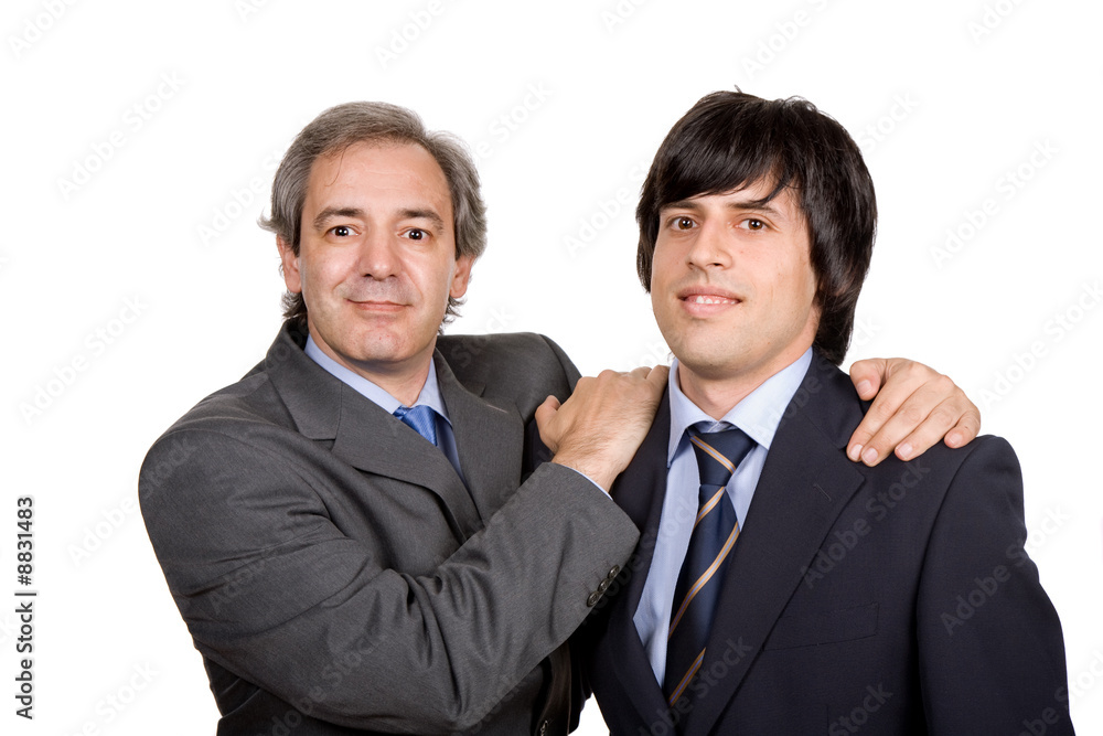 two young business men portrait, isolated on white.. two young business men portrait, isolated on white..