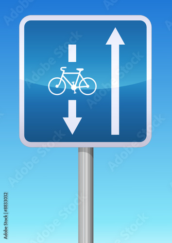 Panneau de signalisation voie cyclable