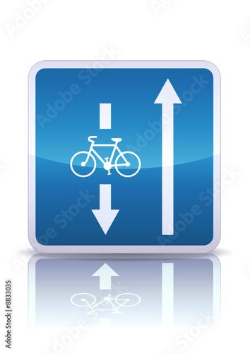 Panneau de signalisation voie cyclable (reflet métal)