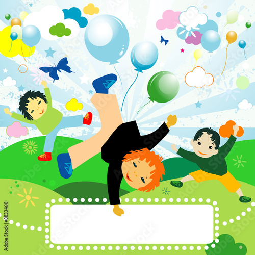 children playing; joyful de...