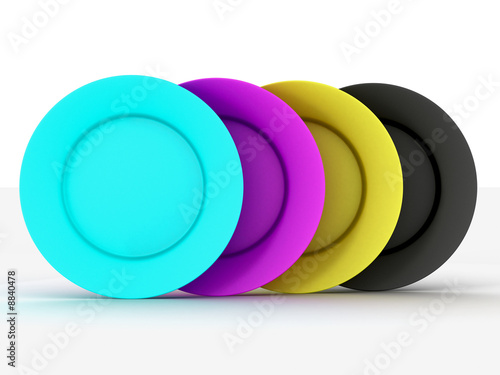 Set of plates in colours of...