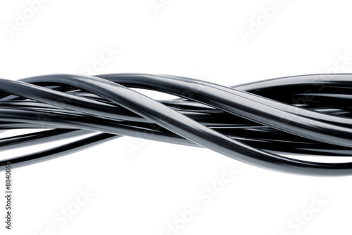 electric cables isolated over white background