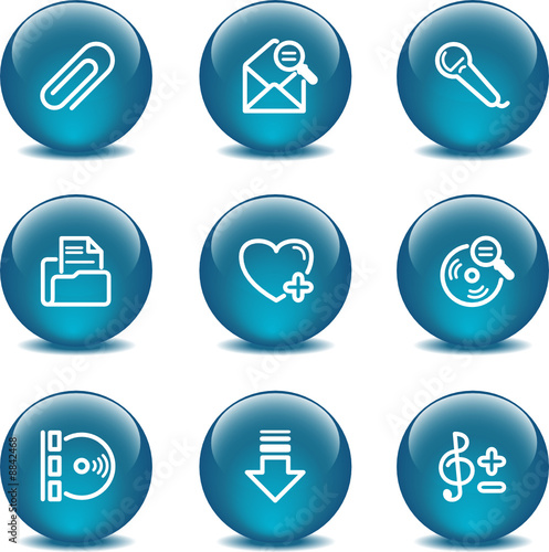 Glass ball web icons, set 11