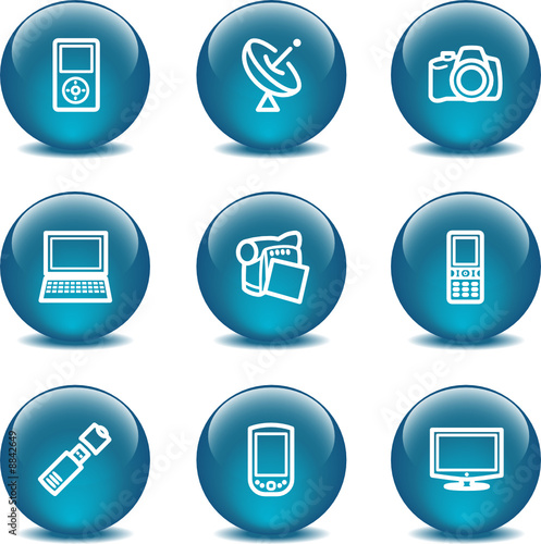 Glass ball web icons, set 16