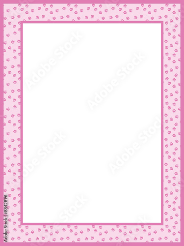 Pink Girls Paw print Frame