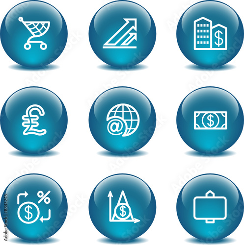 Glass ball web icons, set 23
