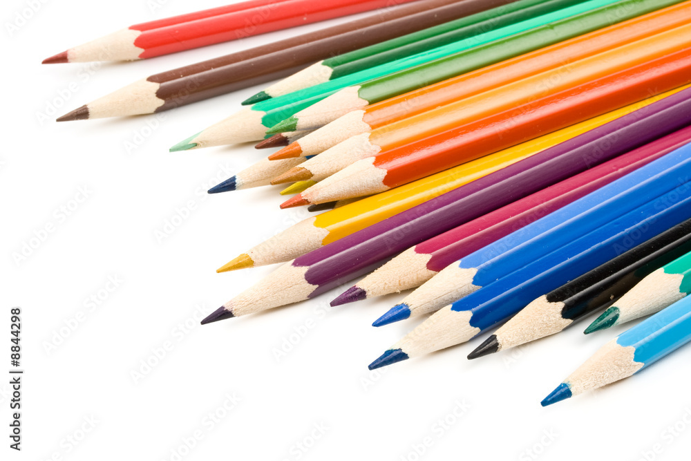 Fototapeta premium Color pencils on a white background