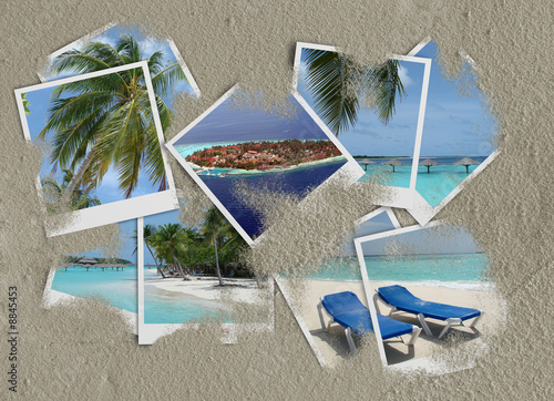 Vacanze -polaroid - sfondo sabbia H