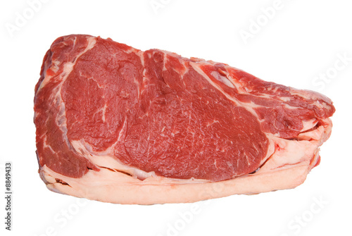 Red and Tasty Steak isolated on white background
