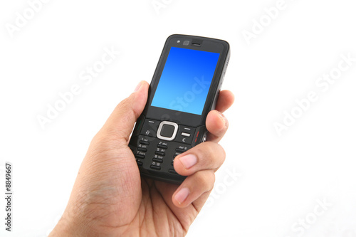 Wallpaper Mural A man's hand holding a latest release mobile phone Torontodigital.ca