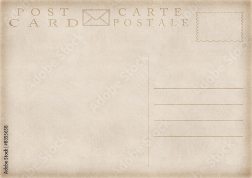 illustration of old vintage blank postcard