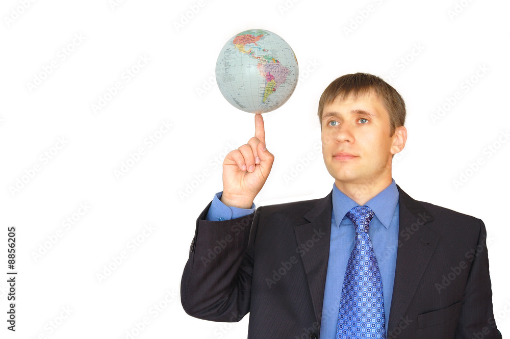 Globe on a finger Globe on a finger